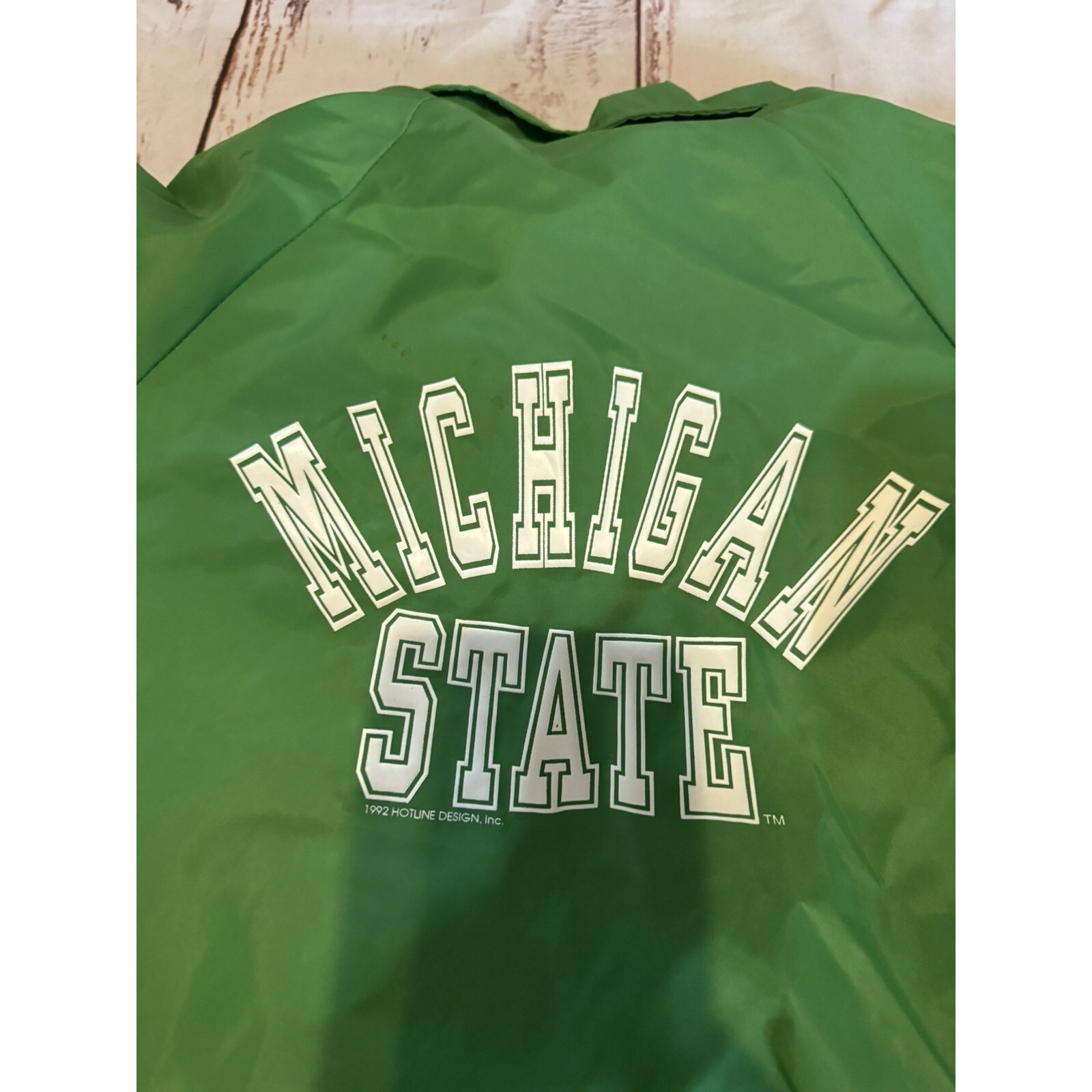 Vintage Michigan State Satin Jacket Spartans Youth Lg 14/16 Women's Small Med